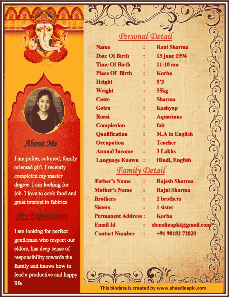 Bio15 Traditional Bio With Lord Ganesh And Profile Pic 1