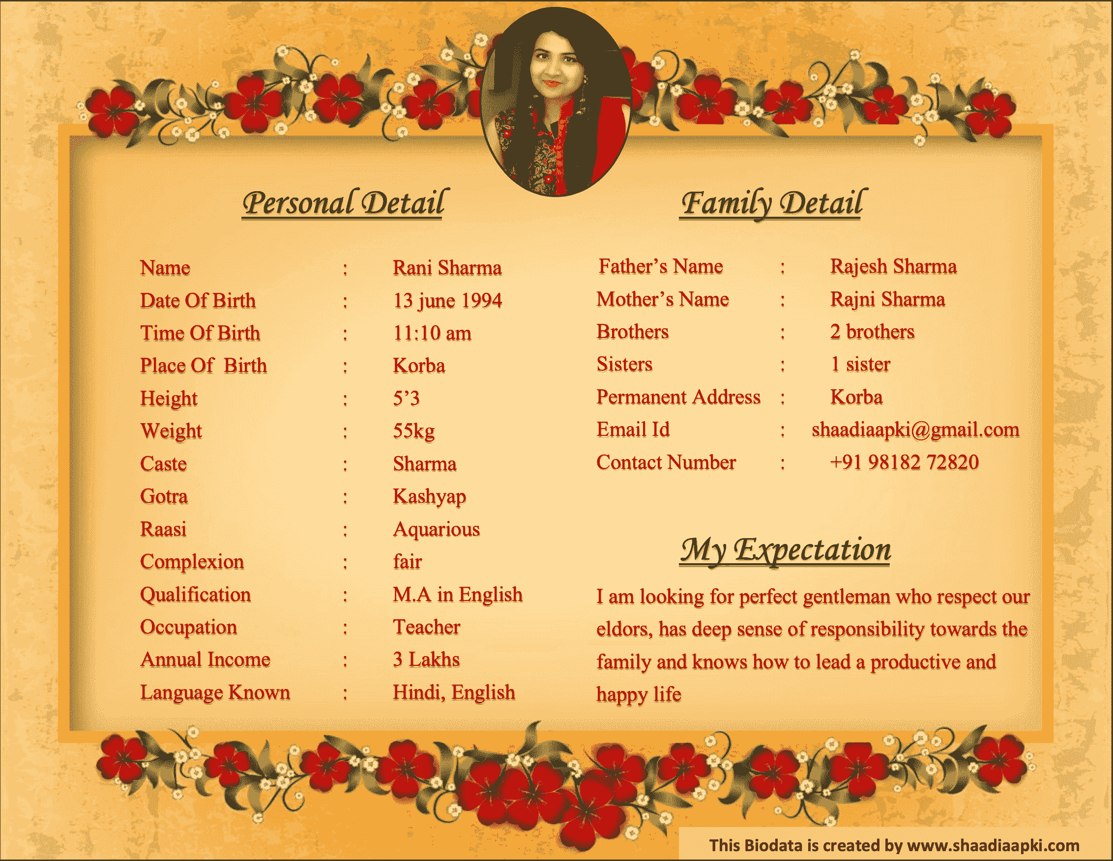 Key Elements in Marriage Biodata