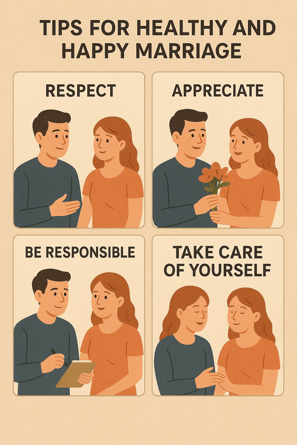 TIPS FOR HEALTHY AND HAPPY MARRIAGE